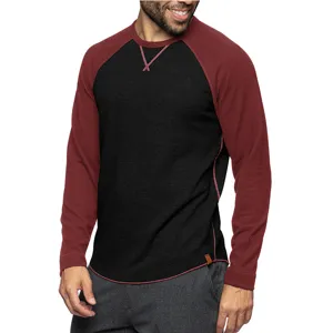 Sweat-shirt à manches longues et blocs de couleur pour homme haut raglan automne
