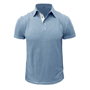 Men's short sleeve cotton slim fit business polo shirt casual summer top apparel.