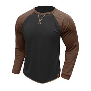 Sweatshirt homme manches longues colorblock col rond haut casual automne hiver mode