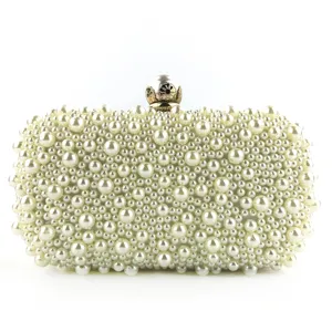 Elegante parel kralen clutch tas voor vrouwen avondfeest bruiloft bruids handtas