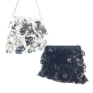 Élégant sac de soirée à paillettes pour femmes pochette perlée avec chaîne élégante.