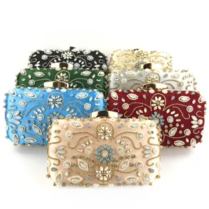 Handgefertigte Perlen Abendtasche für Damen, Luxus Kristall Pailletten Party Clutch Tasche.