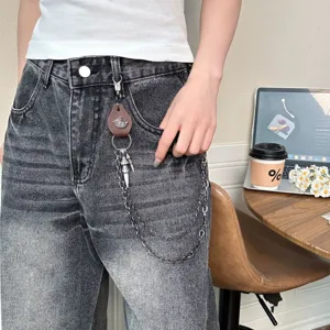 Punk doppelspurige Metall Hosenkette mit Adlerklaue Anhänger, Hip Hop Taillenzubehör Damen