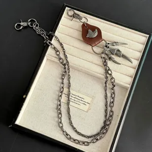 Punk doppelseitige Hosenkette mit Adlerkralle Anhänger Hip Hop Taillenkette cooles Accessoire