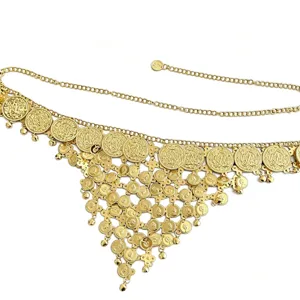 Bohemian coin tassel waist chain multi-layer belly dance belt vintage ethnic body jewelry for women