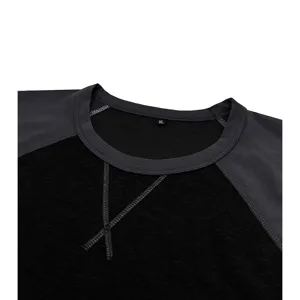 Sweat-shirt homme bicolore à manches longues et col rond vue de détail haut casual