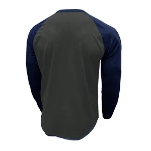 Sweat-shirt de loisirs pour hommes a manches longues et col rond bicolore haut d'automne