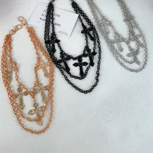 Retro mehrlagige Kreuz Anhänger Taillenkette Punk Hip-Hop Hosenkette Mode Accessoires