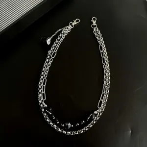 Punk hip hop multi layer pants chain with billiard and dice pendant for women streetwear