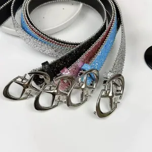 Y2K Star Buckle Glitter Waist Belt Women Streetwear Punk Sparkly Rhinestone Belt