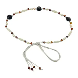 Boho Beaded Waist Chain Women Vintage Woven Tassel Belt Ethnic Style Dress Accessories