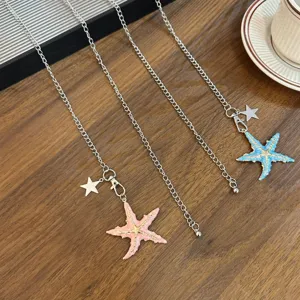 Summer vacation style starfish pendant waist chain sweet cool metal star body chain jewelry