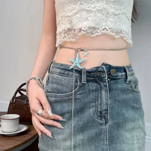 Summer beach starfish waist chain metal body chain for women fashion jewelry accessories