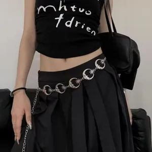 Metal moon star waist chain Y2K body chain fashion punk hip hop waist jewelry for women