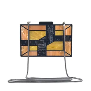Sac de soirée pochette géométrique en acrylique avec chaîne pour femmes fête