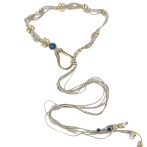 Ceinture tressée bohème pour femme, chaîne de taille ethnique vintage avec glands pour robe.