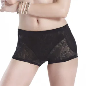 Women black lace padded hip enhancer shapewear low waist butt lifter panties for women.