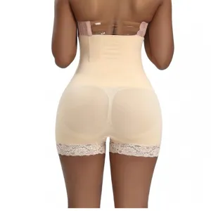 High Waist Tummy Control Shapewear Shorts Butt Lifter Lace Trim Body Shaper Panties for Women