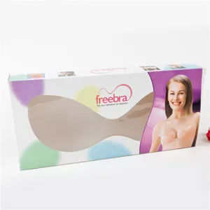 Silicone invisible push-up adhesive bra packaging box for seamless wedding wear support.
