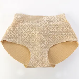 Detailed view of high waist lace shapewear panties with hip pads for women body shaping.
