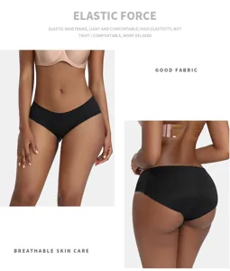 Seamless breathable women briefs solid color comfortable underwear high elasticity daily wear