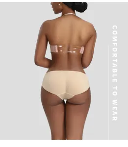 Detail view of seamless padded hip enhancement underwear showing back lift effect and fit.