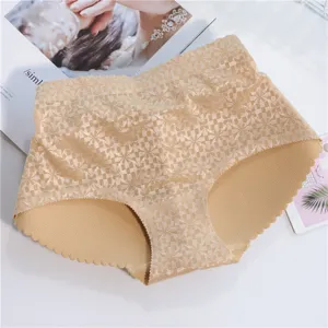 High waist lace padded shapewear butt lifter panties for women nude briefs tummy control