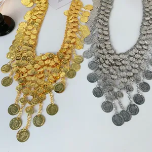 Ethische Retro Münze Quaste Taille Kette mehrschichtig Gold Silber Vintage Körperschmuck