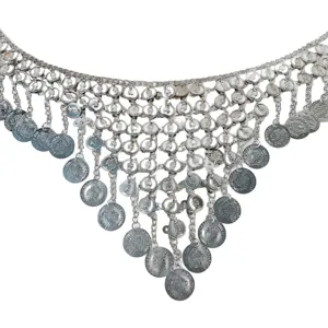 Ethnische Retro silberne mehrschichtige Münzen Quaste Taille Kette Bauchtanz Schmuck für Frauen