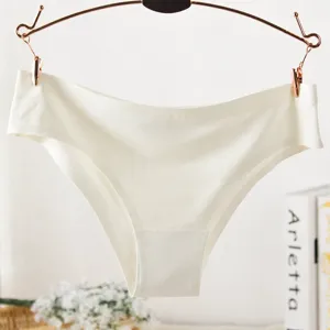 Close-up detail of seamless women's ice silk panties, showing smooth edge and soft fabric.