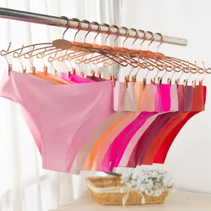 Women's Seamless Ice Silk Low Waist Breathable Solid Color Underwear Comfort Briefs