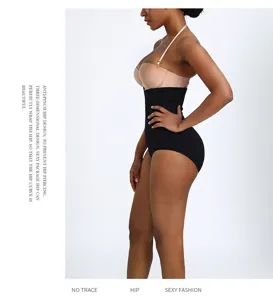 Schwarze, hochelastische Damen Miederhose mit Push-up-Effekt und nahtlosem Design.
