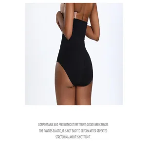 Damen Hohe Taille Bauchweg Miederhose Po Heber Nahtlose Formender Slip in Schwarz.