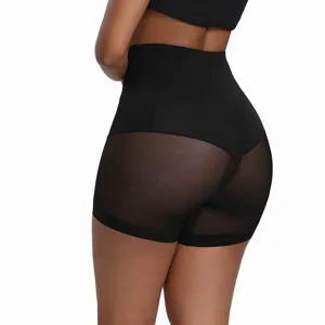 Mutande modellanti vita alta contenitive pancia traspirante slip push up donna nero elegante