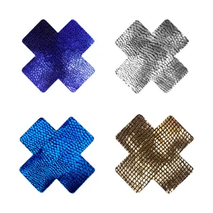 Cross-shaped disposable adhesive nipple covers sexy pasties set for women daily wear.