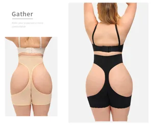 Plus size high waist open butt shapewear tummy control body shaper underwear for women.