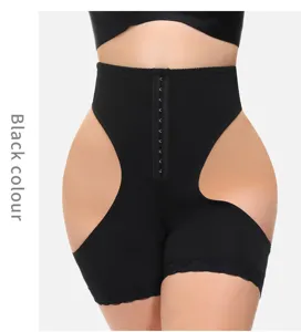 Plus size high waist hook eye butt lifter shaper shorts elastic tummy control underwear