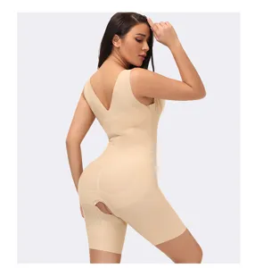 Seamless full body shaper for women tummy control open crotch bodysuit postpartum recovery