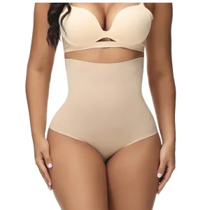 Damen Hohe Taille Miederhose Bauchweg Nahtlos Tanga Unterwäsche Po-Lifting Schlankheitswäsche