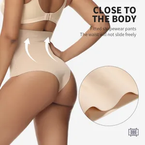 Hoher Bund nahtlose Formschale Tanga, nackte Bauchweg Unterwäsche, elastischer Bodyshaper.