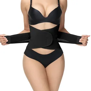 Women waist trainer sweat belt for fitness workout gym slim body shaping black wrap