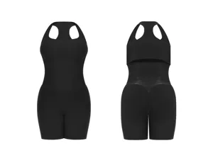 Detail view of seamless plus-size body shaper, showcasing front and back shaping structure.
