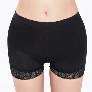Women black lace boxer briefs safety shorts breathable butt lifter underwear shapewear
