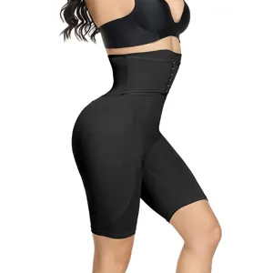 Pantaloncini modellanti a vita alta neri pancera contenitiva traspirante push-up