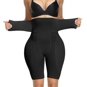 Pantaloncino modellante nero vita alta pancera contenitore push up slip snellente