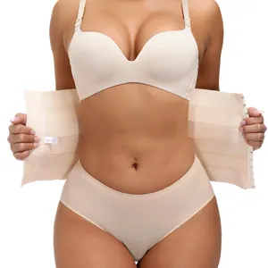 Atmungsaktive Postpartum Taillenmieder Korsett Bauchweggürtel für Damen in Beige Größe M