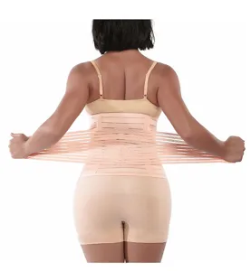 Postpartum recovery belly wrap breathable waist trainer corset adjustable elastic support belt
