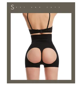 Black high waist butt lift shapewear back view detail for women body shaping wear