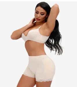 Padded butt lifter shaping panties with lace high waist design for women sexy underwear.