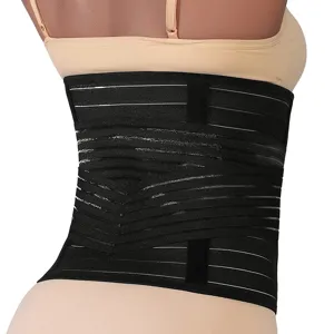 Adjustable waist support belt for lumbar relief, fitness workout and postpartum recovery use.